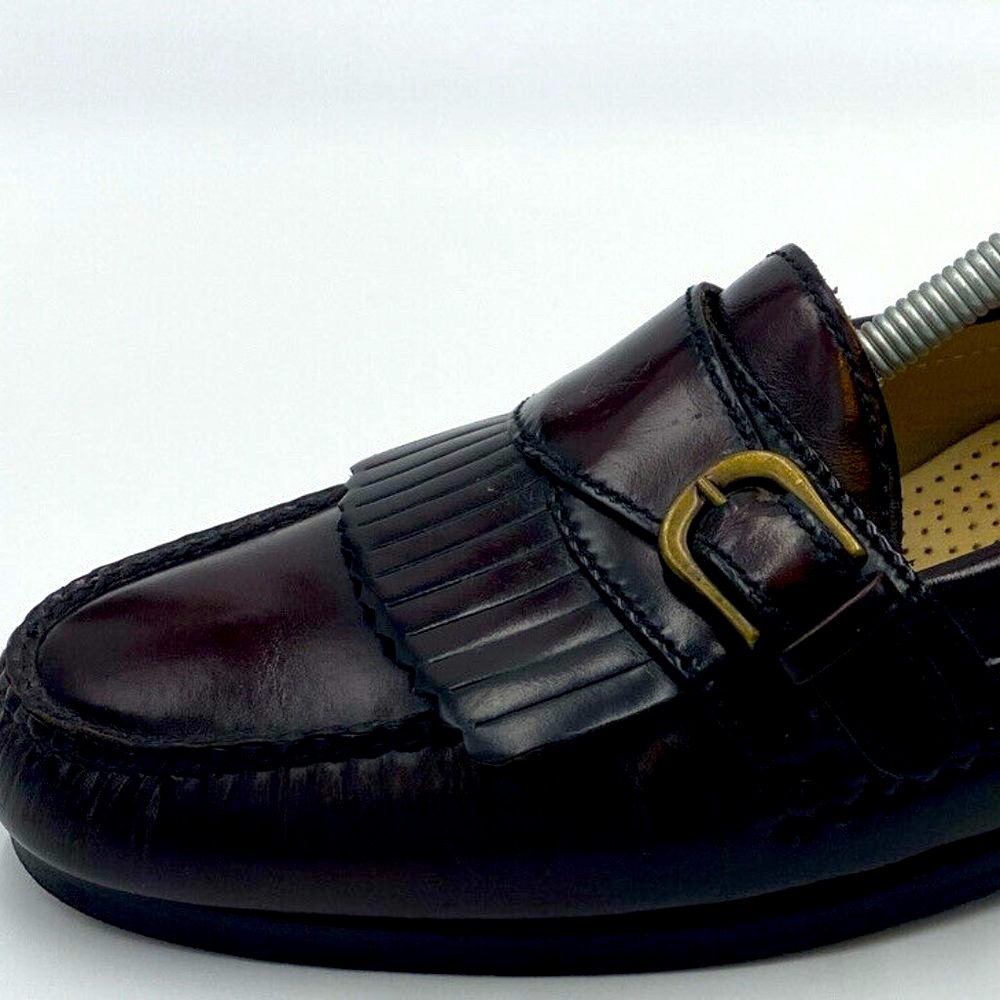 Cole Haan Leather Buckle Strap Slip On Loafers Burgundy 61656 Mens Sz 9.5 D - Picture 10 of 12